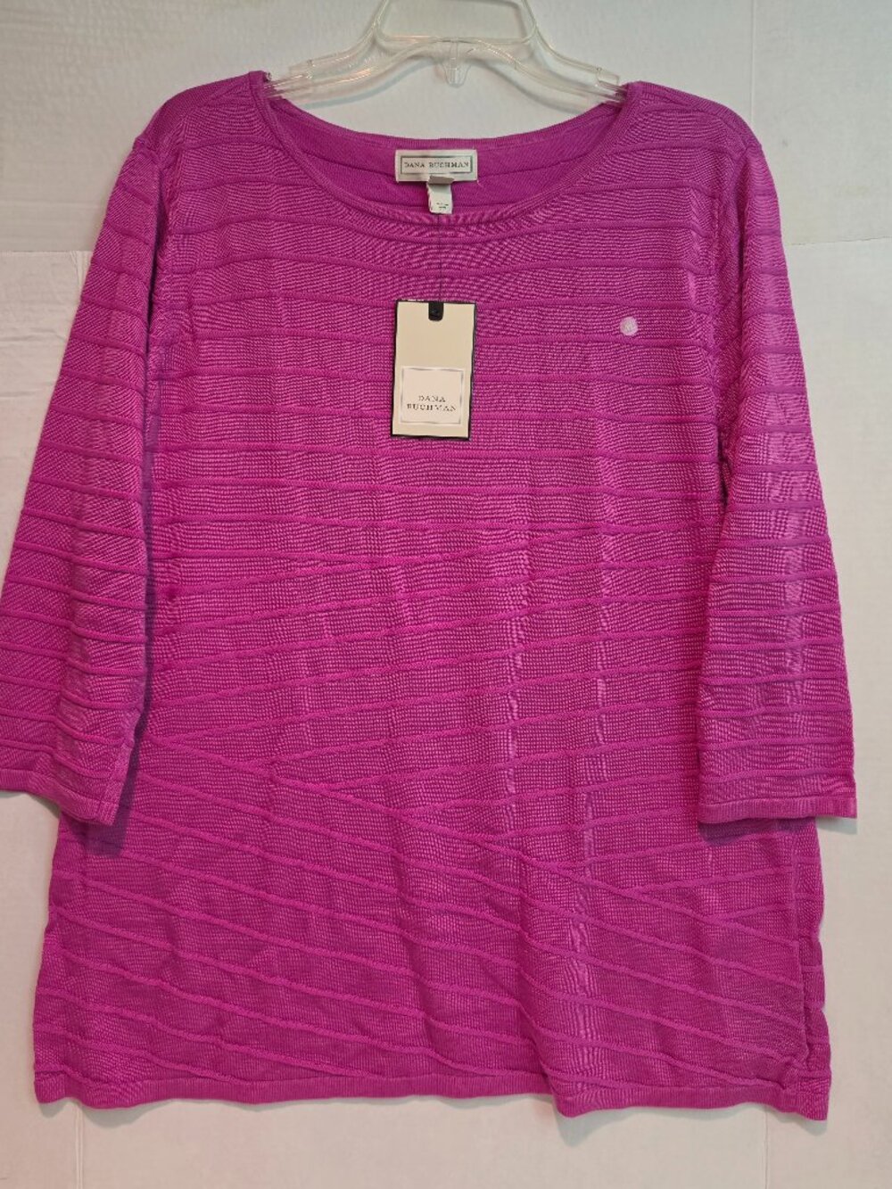 NWT Dana Buchman textured knit Pink tunic top - XL